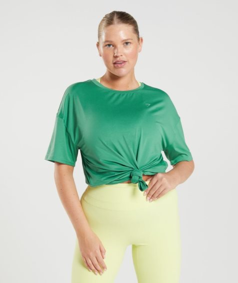 Camiseta Gymshark Whitney Oversized Mujer Verdes | MX 506VOQ